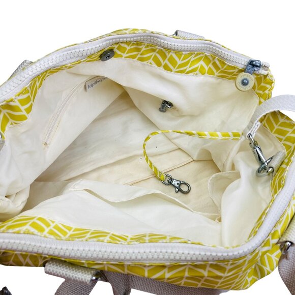 Kipling Yellow Herringbone Bag Crossbody or Shoulder Multiple Compartments - Picture 6 of 14